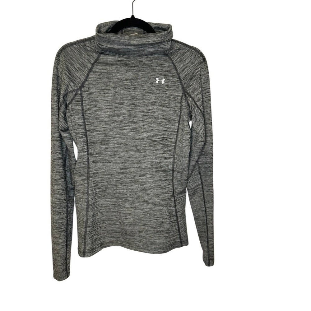 Under Armour‎ Womens Gray Long Sleeve Mock Neck Thumbhole Athletic Top